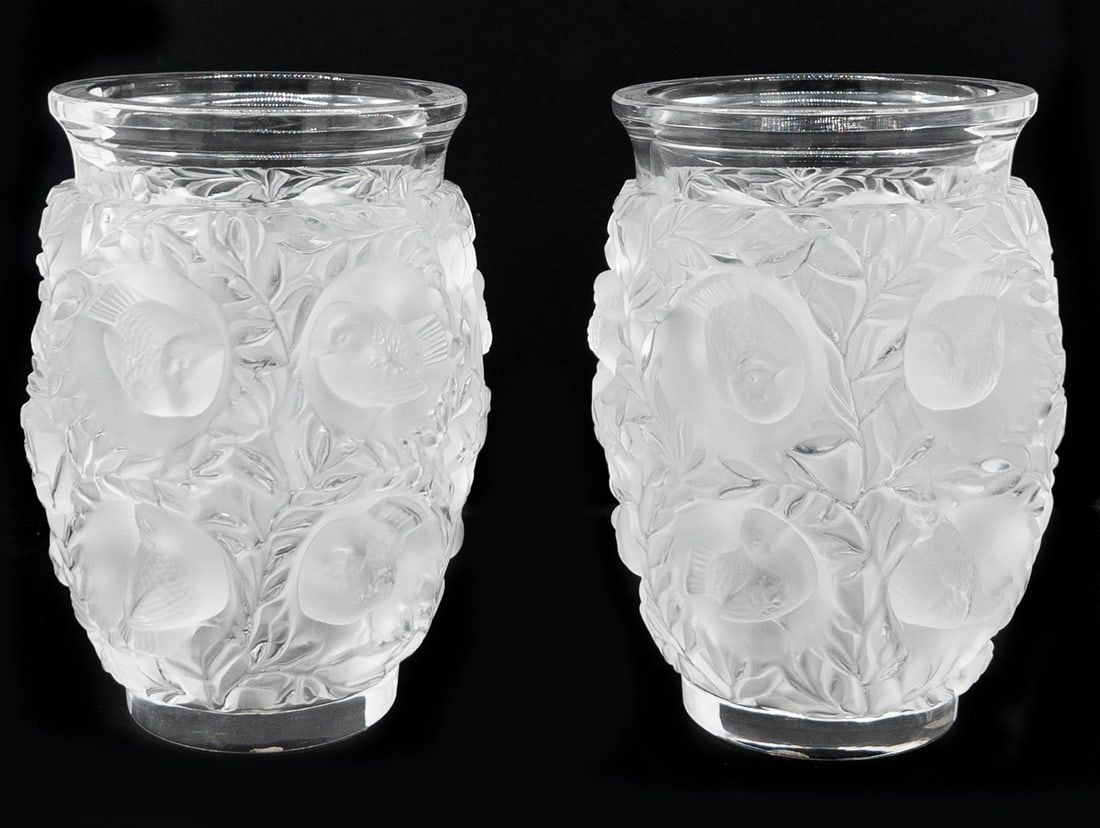 PAIR OF LALIQUE BAGATELLE VASESPair