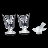 PAIR OF LALIQUE CRYSTAL BOOKEN
