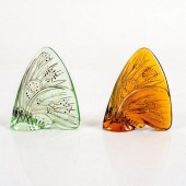 PAIR OF LALIQUE CRYSTAL BUTTER