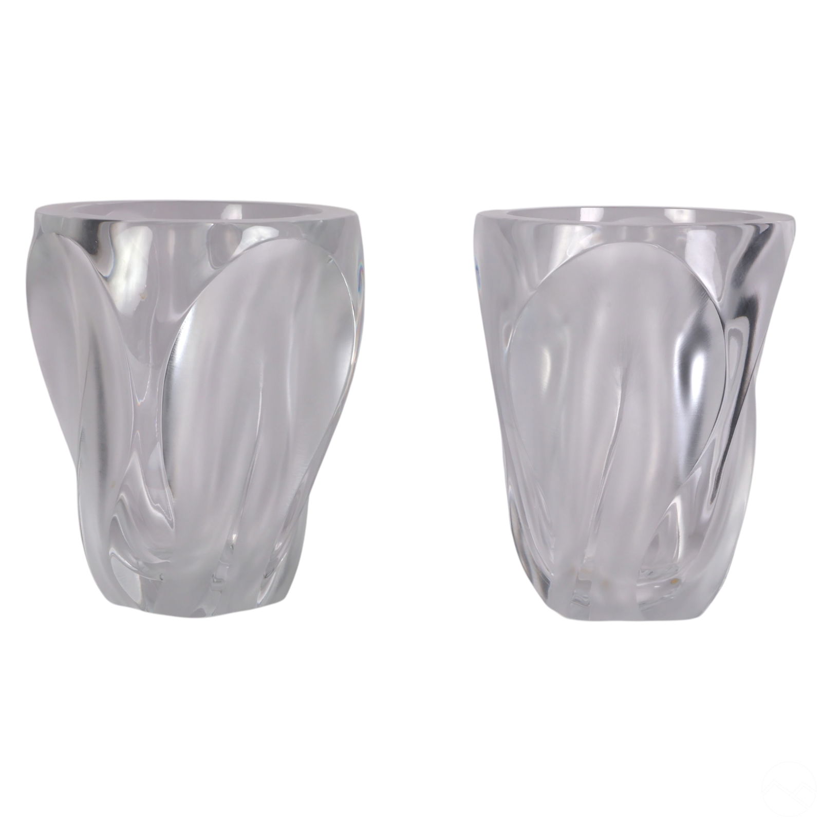 PAIR OF LALIQUE FRENCH CRYSTAL