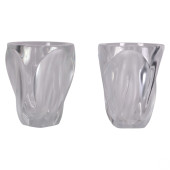 PAIR OF LALIQUE FRENCH CRYSTAL