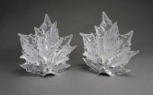 PAIR OF LALIQUE FROSTED AND MO