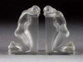 Pair of Lalique frosted glass