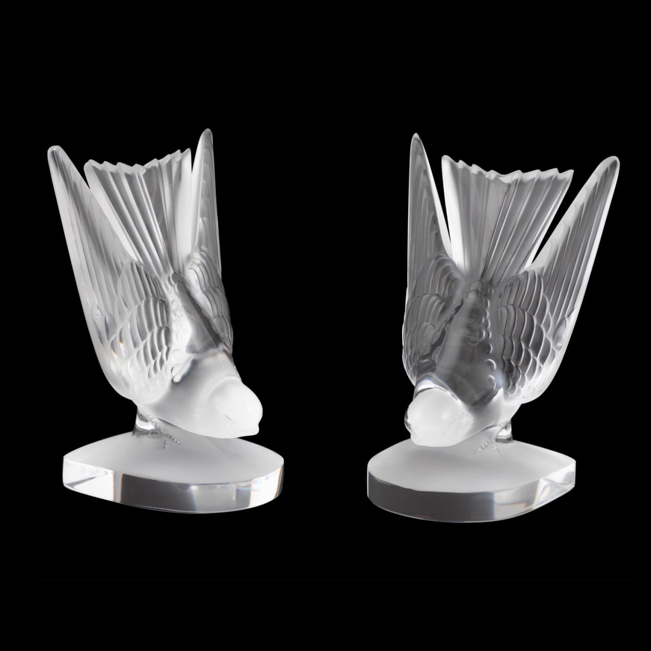 PAIR OF LALIQUE "HIRONDELLE"
