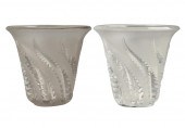 PAIR OF LALIQUE 'LOBELIA' FROS