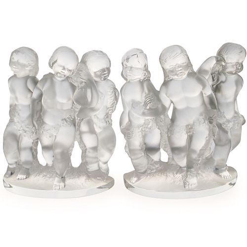 PAIR OF LALIQUE "LUXEMBOURG"