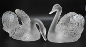 PAIR OF LALIQUE MOLDED AND FRO