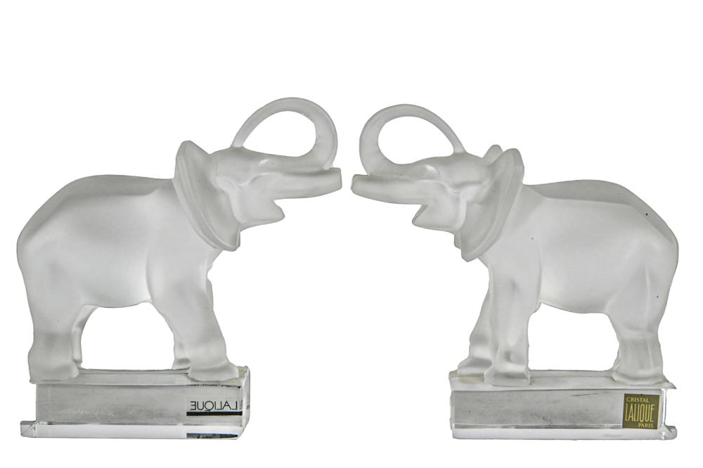 PAIR OF LALIQUE MOLDED GLASS