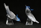 PAIR OF LALIQUE PIMLICO BLUE J