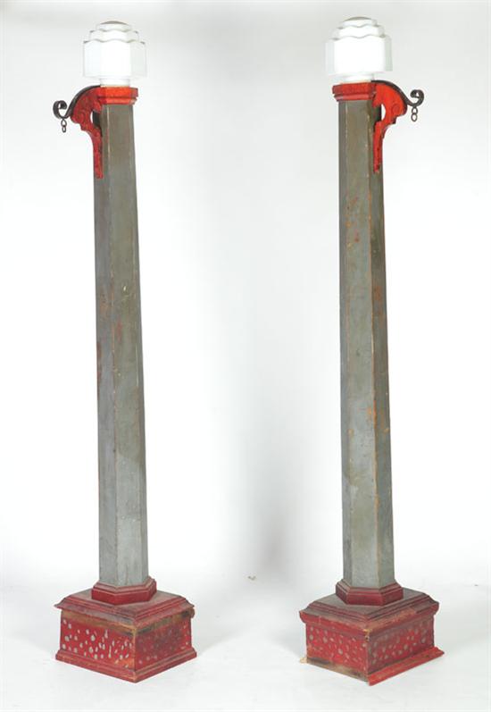 PAIR OF LAMP POSTS.  American  20th
