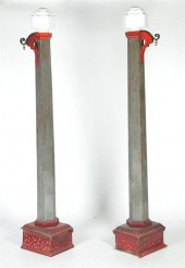 PAIR OF LAMP POSTS.  American