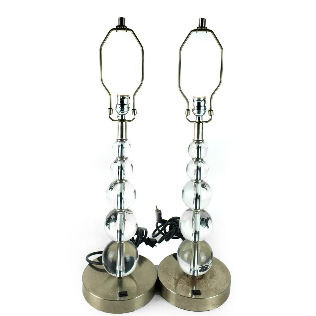PAIR OF LAMPSPair of Modern Stacked