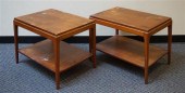 PAIR OF LANE WALNUT TWO-TIER S