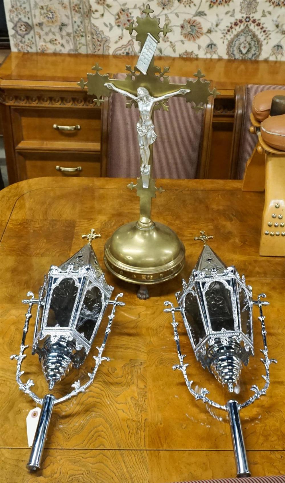 PAIR OF LANTERNS AND A ECUMENICAL