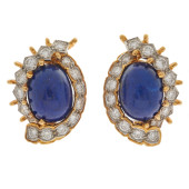 PAIR OF LAPIS LAZULI, DIAMOND,