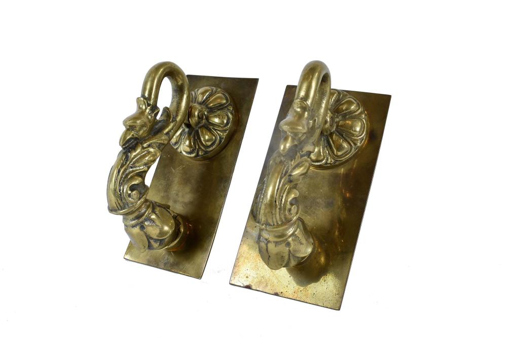 PAIR OF LARGE ANTIQUE BRONZE DOOR