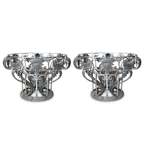 PAIR OF LARGE ANTIQUE