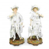 PAIR OF LARGE BISQUE FIGURESPa
