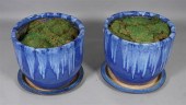 PAIR OF LARGE BLUE CERAMIC GAR