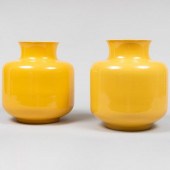 PAIR OF LARGE BO-JIA YELLOW GL