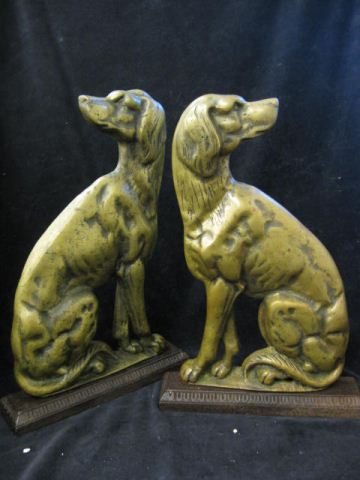Pair of Large Brass Dog Doorstops