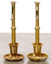PAIR OF LARGE BRASS PUSH-UP CA
