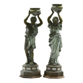 PAIR OF LARGE BRONZE CLASSICAL