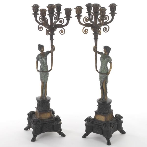 PAIR OF LARGE BRONZE FLOOR