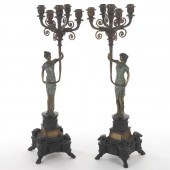 PAIR OF LARGE BRONZE FLOOR CAN