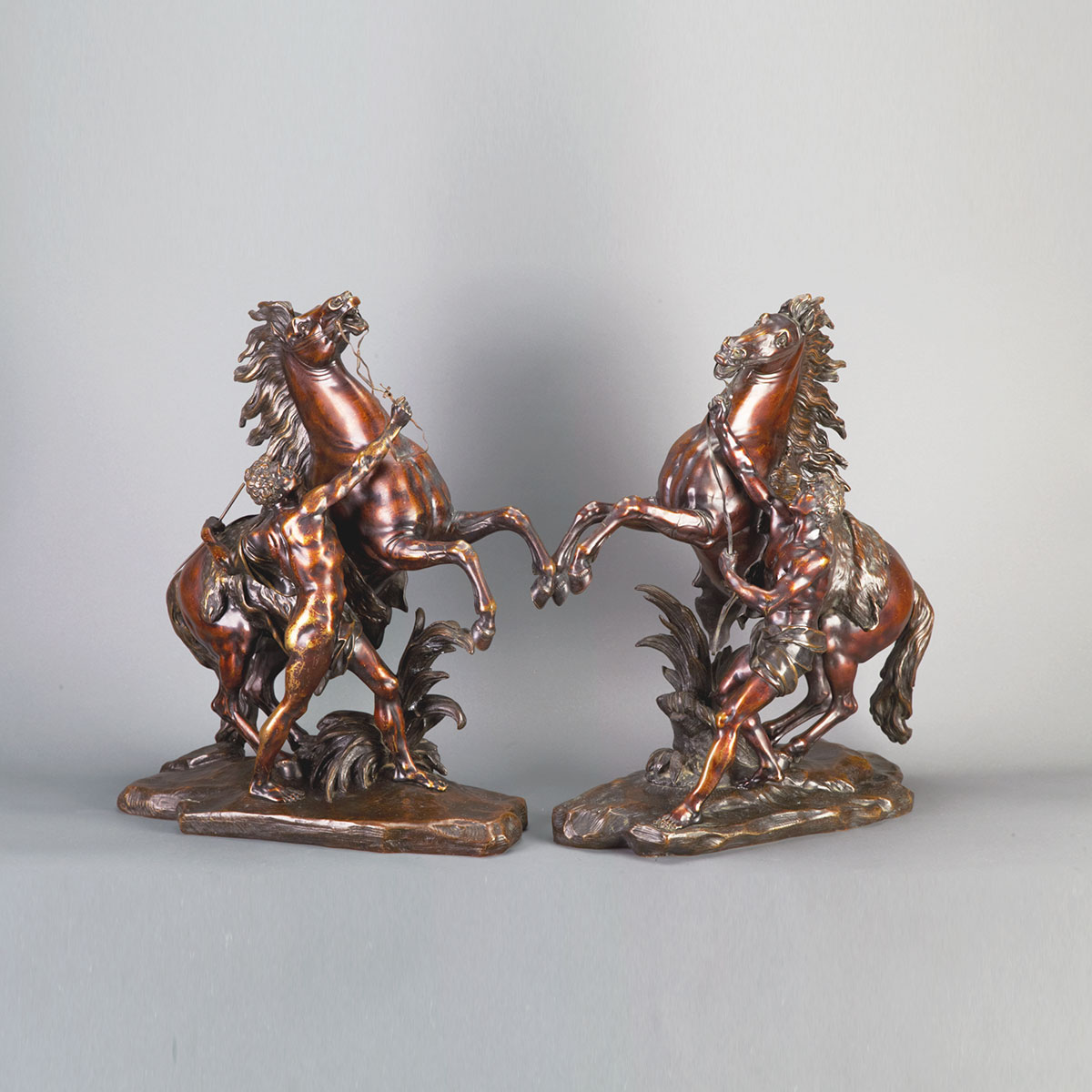 Pair of Large Bronze Models of