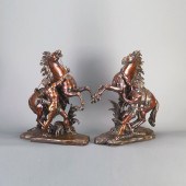 Pair of Large Bronze Models of