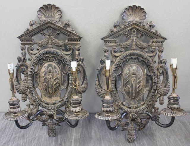 Pair of Large Caldwell Heraldic