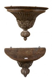 PAIR OF LARGE CARVED AND PAINT
