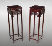 PAIR OF LARGE CARVED CHINESE P
