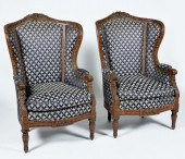 PAIR OF LARGE CARVED CONTINENT