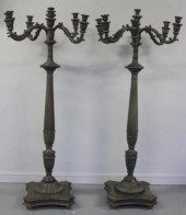 Pair of Large Carved Mahogany