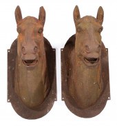 PAIR OF LARGE CAST IRON RACE H