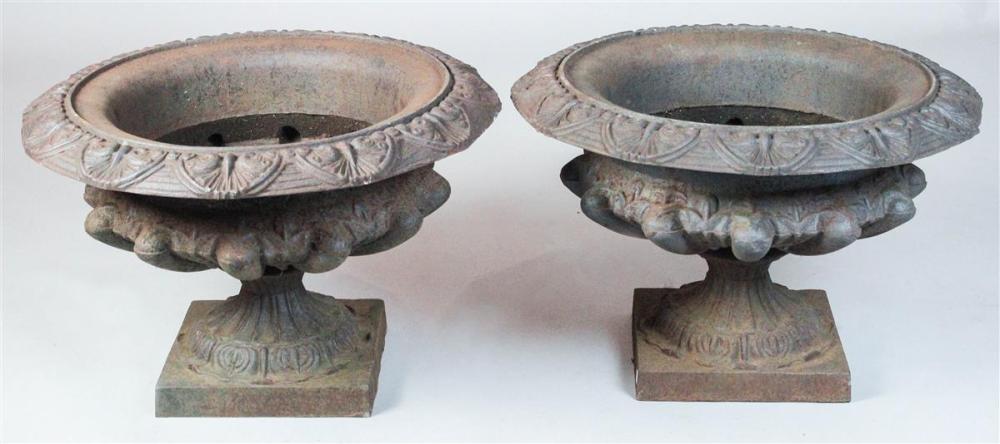 PAIR OF LARGE CAST IRON GARDEN