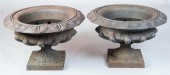 PAIR OF LARGE CAST IRON GARDEN