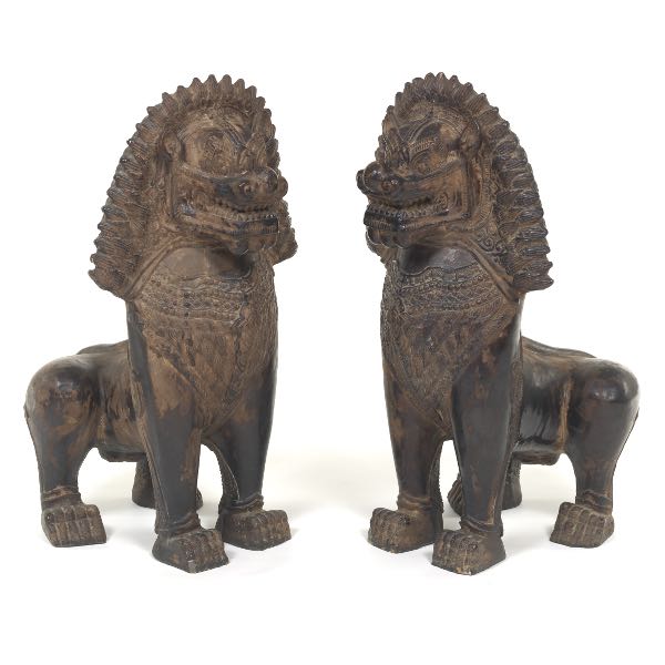 PAIR OF LARGE CERAMIC KHYMER