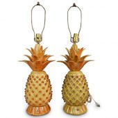 PAIR OF LARGE CERAMIC PINEAPPL