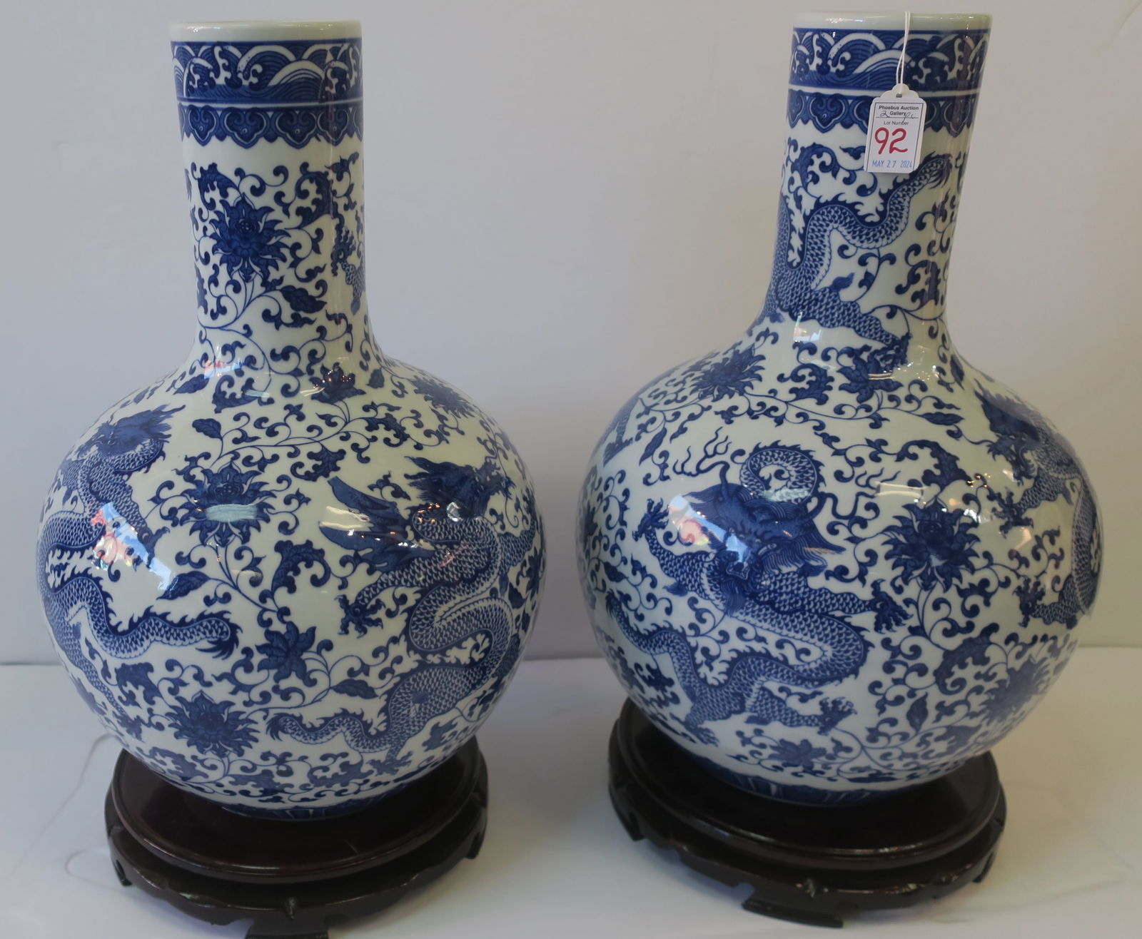 PAIR OF LARGE CHINESE BLUE &