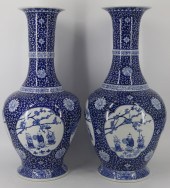PAIR OF LARGE CHINESE BLUE AND