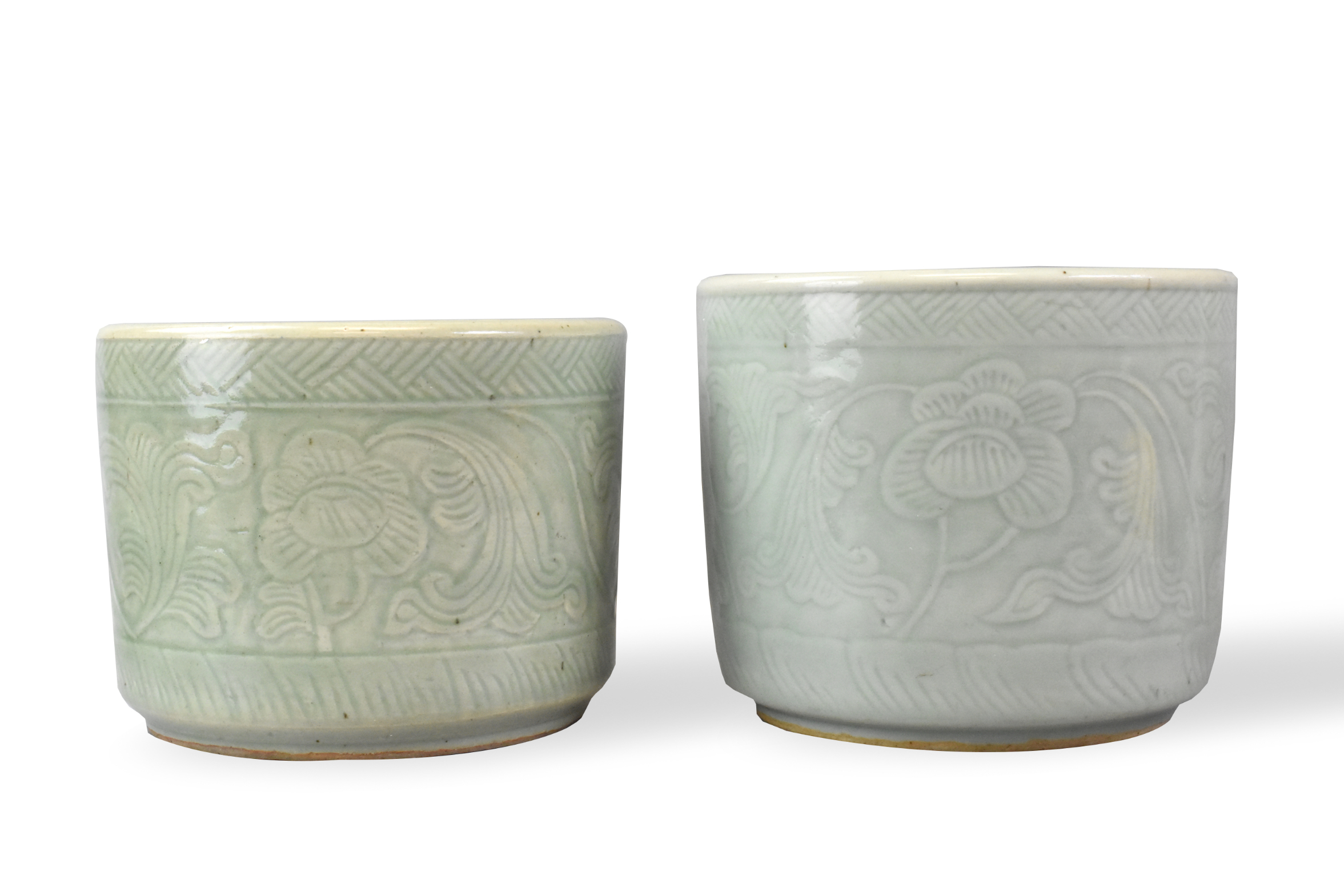 PAIR OF LARGE CHINESE CELADON