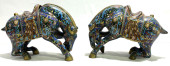 PAIR OF LARGE CHINESE CLOISONN