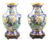 PAIR OF LARGE CHINESE CLOISSON