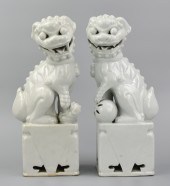 PAIR OF LARGE CHINESE DEHUA GU