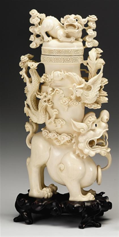 Pair of large Chinese elephant