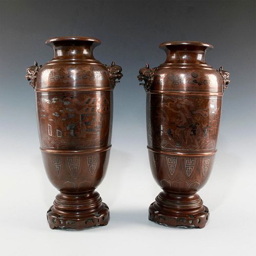 PAIR OF LARGE CHINESE SILVER