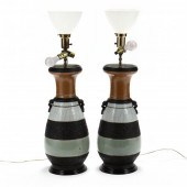 PAIR OF LARGE CHINESE THREE GL